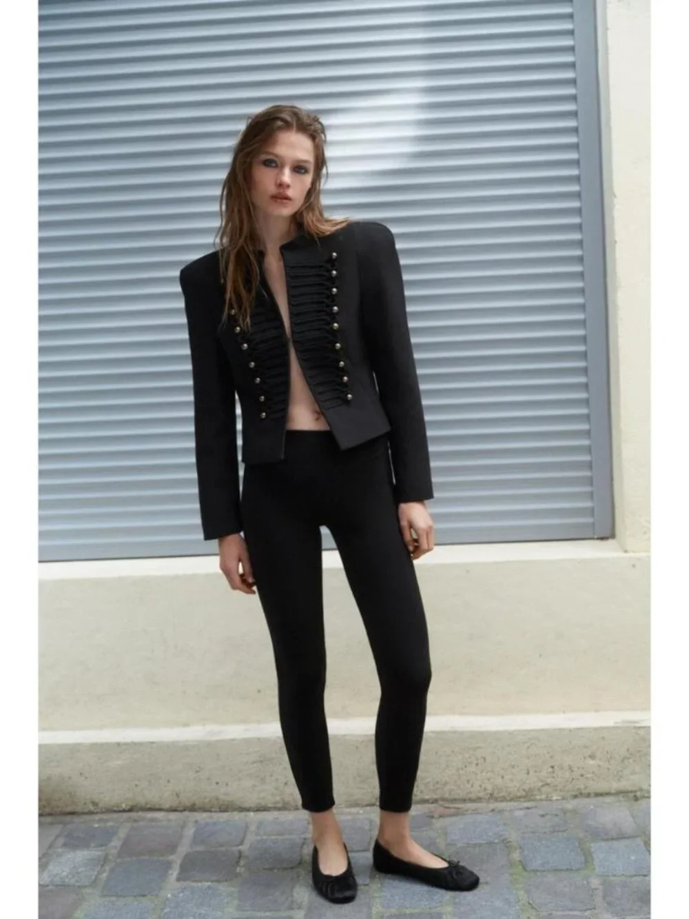 ZARA FITTED BLAZER WITH SHOULDER PADS - Picture 2 of 7